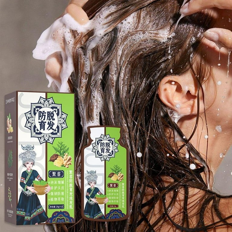 YUEYAN 10pc/box Polygonum Ginger Plant Extract Anti-Hair Loss Hair Shampoo