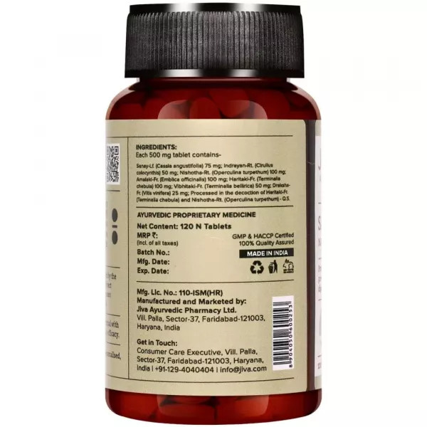 Jiva Ayurveda SAAF SAAF Tablets (120tab) Natural Bowel Cleanser