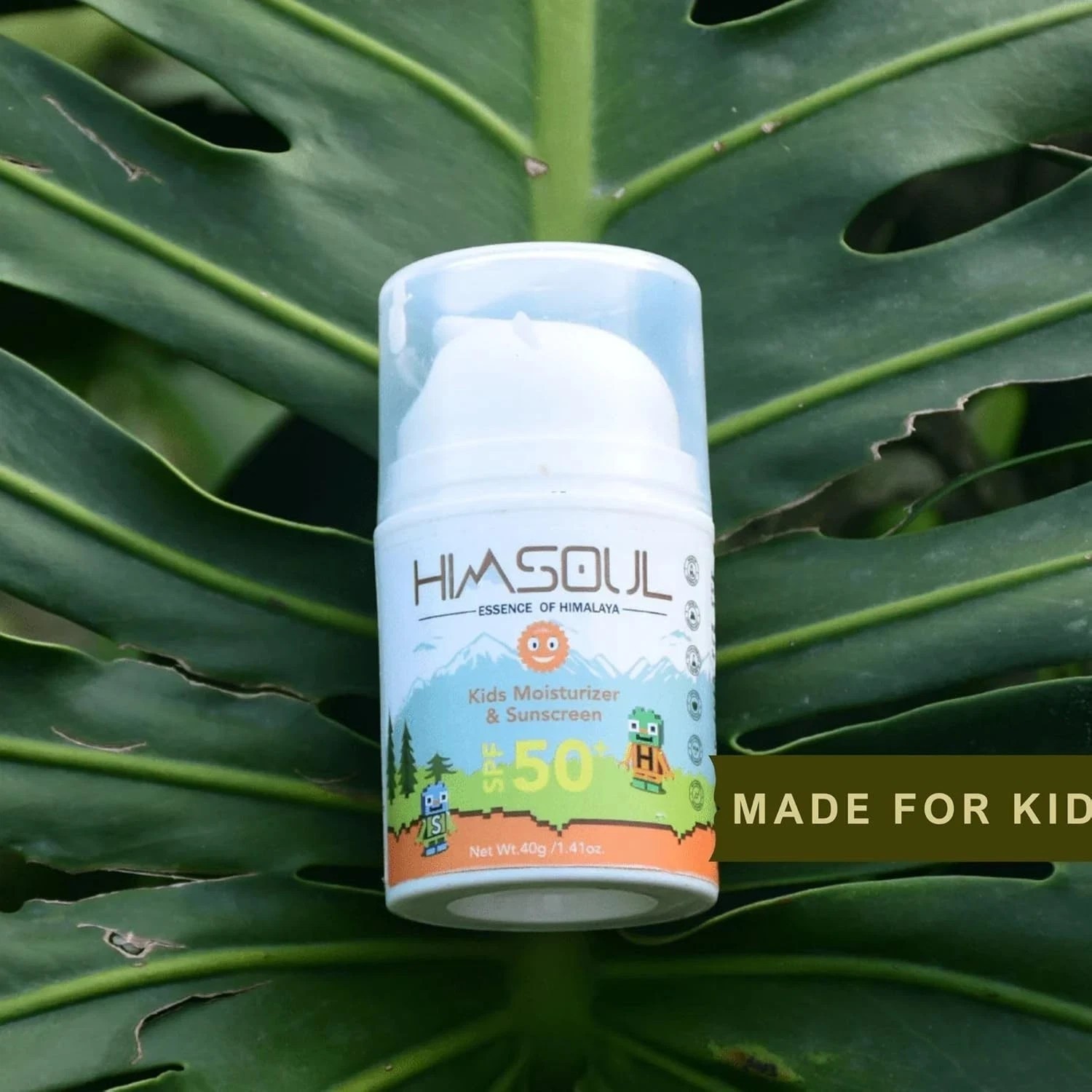 Kids Mosturizer +Sunscreen SPF 50++ Ages 4+Gentle, Non-Greasy Mineral-Based 40gm