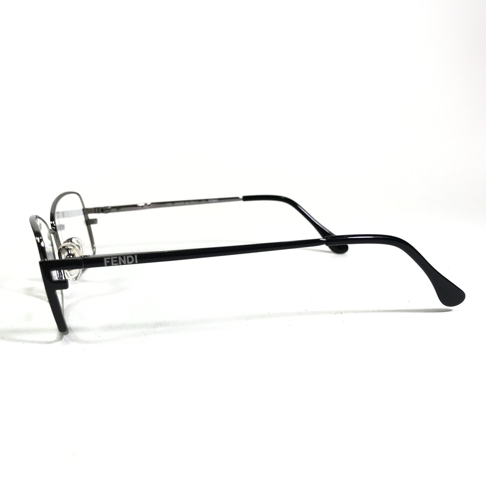 Fendi Eyeglasses Frames F959 730 Shiny NIckel Dark Silver Cat Eye 54-16-135