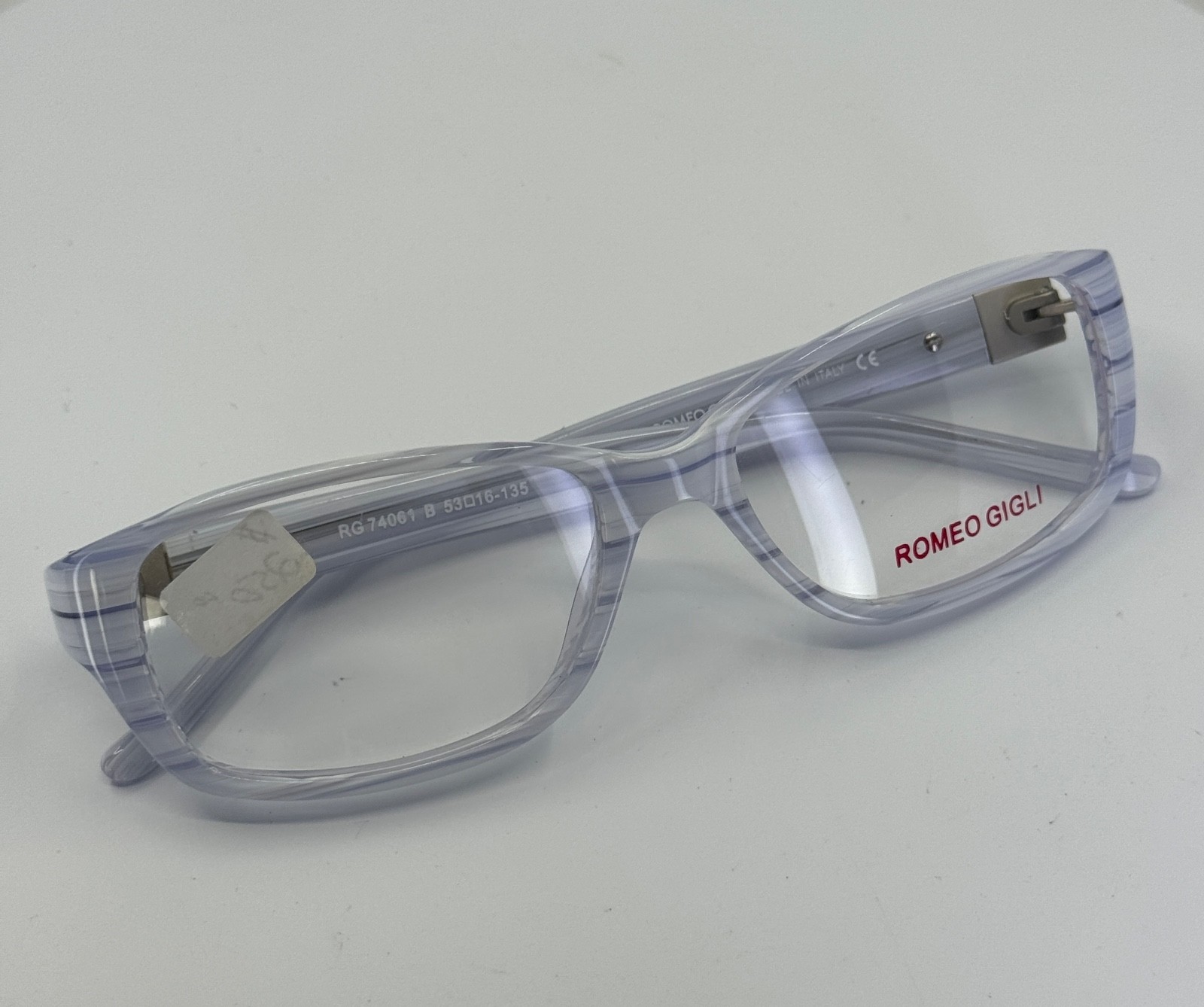 ROMEO GIGLI RG 74061 B Pearl Grey Rectangle Full Rim Eyeglasses 53-16-135 B:35