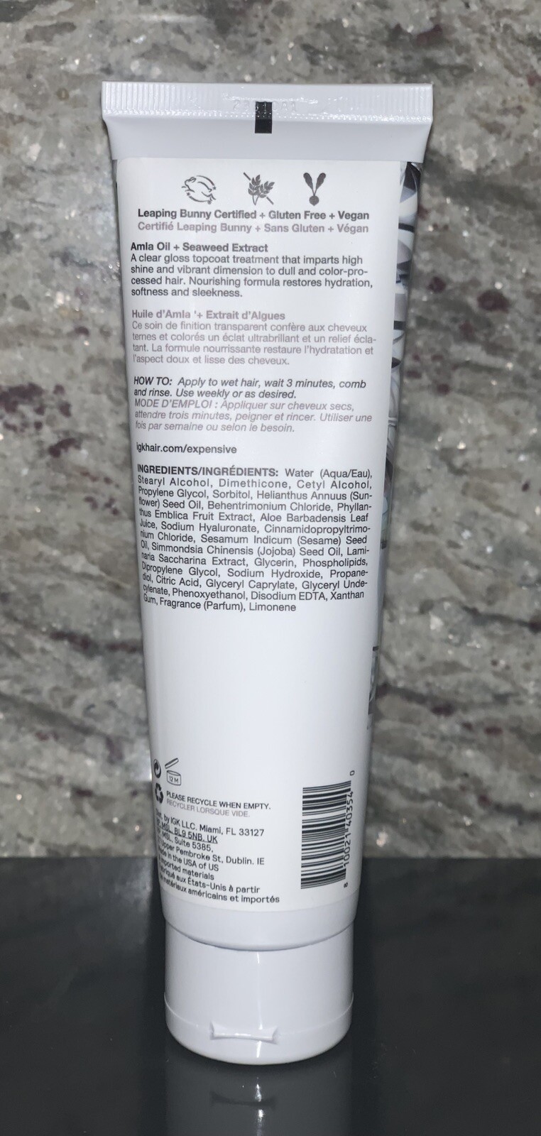 IGK EXPENSIVE HIGH SHINE CLEAR GLOSS TOP COAT TREATMENT.
