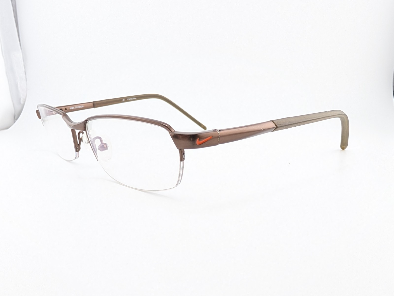 Nike Eyeglasses Frames Only, NIKE 6021 259, 55-17-140, Brown, Titanium