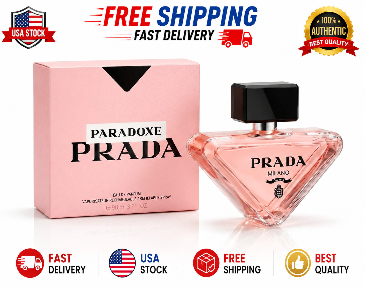 Prada Paradoxe Eau De Parfum 90ml 3.0oz EDP Spray for Women New Sealed Authentic