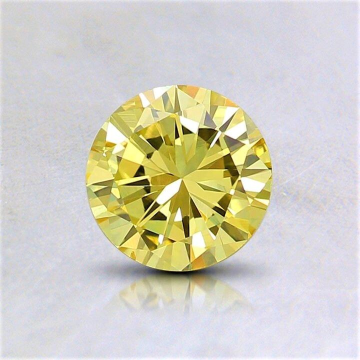 Pair of 1 Ct Lab Grown Diamond Yellow Color Round Cut VVS1 Clarity Certified