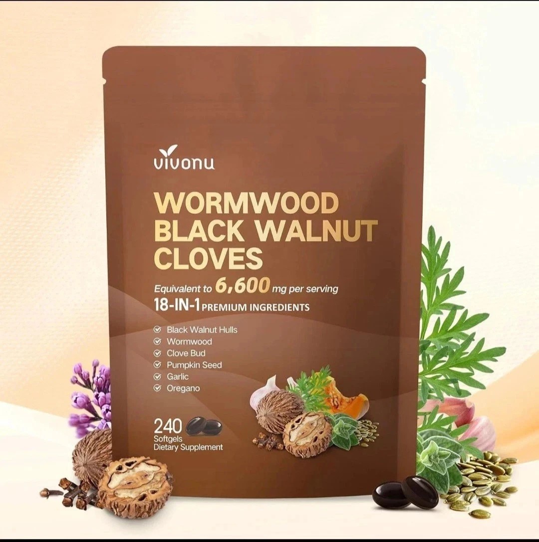 Wormwood Cloves Walnut Black 240 Softgels NEW SHIPPING FAST Vivonu