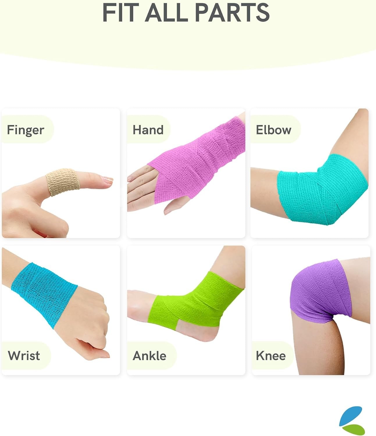 Self-Adhesive Rainbow Bandage Wrap – 6 Rolls of 2″ x 5 Yards for Active Kids