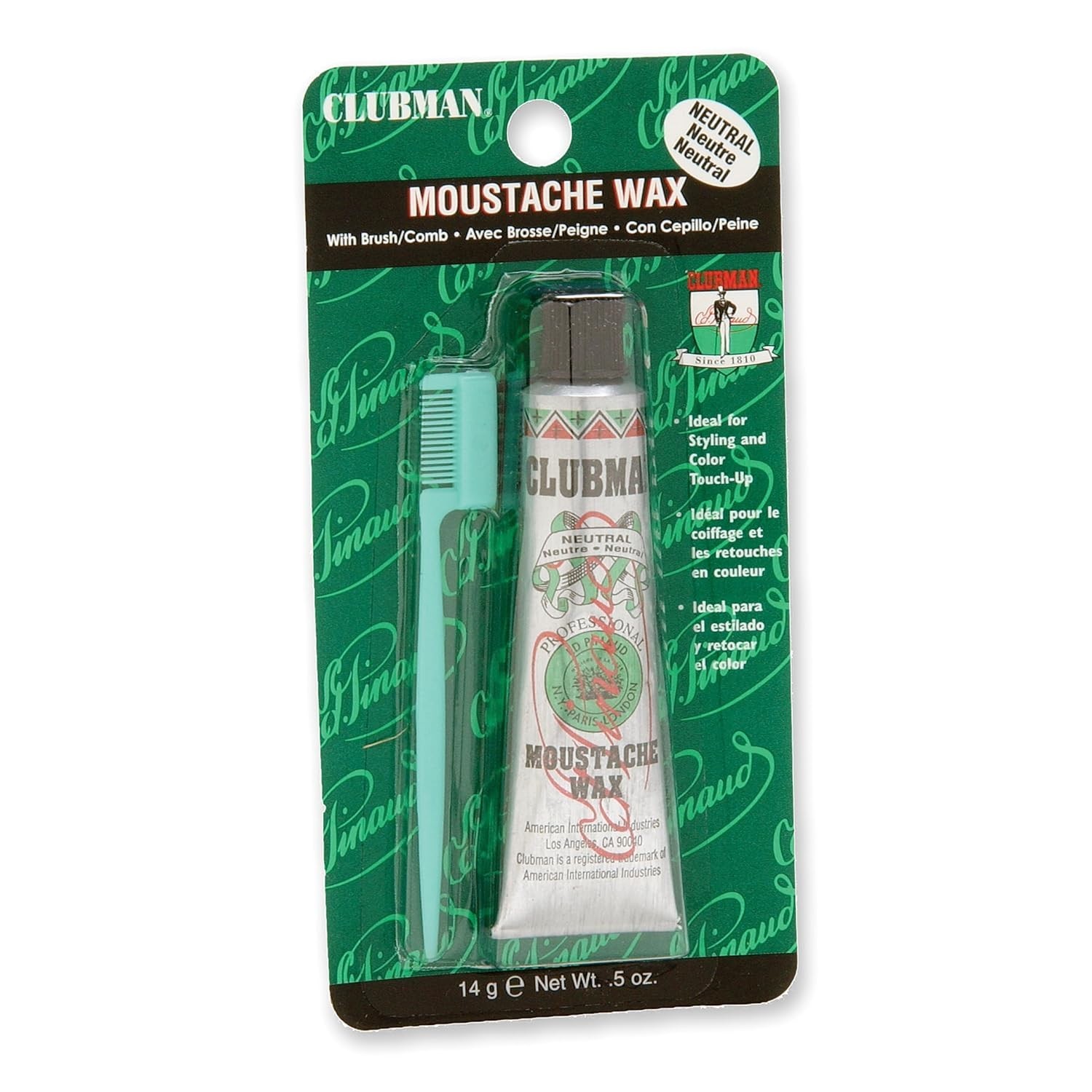 Moustache Wax – Mustache Wax for Men Strong Hold, Neutral Color,0.5 oz