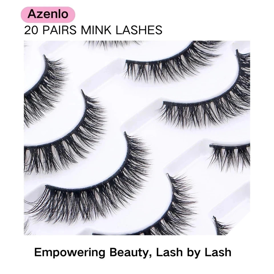False Eyelashes 20 Pairs Wispy Lashes Faux Mink Lashes 14Mm 3D Fluffy Cat Eye la