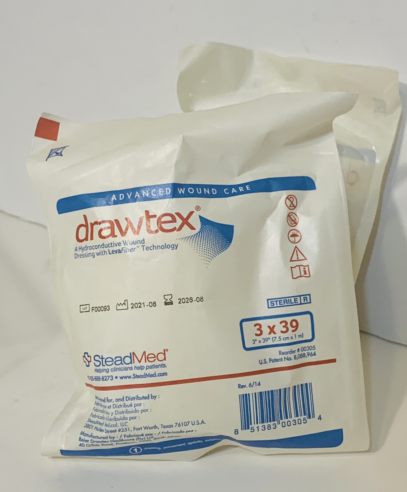1 EA Drawtex Hydroconductive Wound Dressing, 3″ x 39″ 00305 ~ 1 ROLL EXP.2026/04