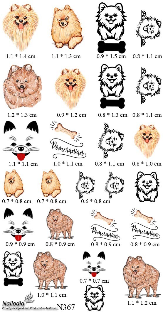 Pomeranian Dog Lovers Nail Art Decal Sticker Water Transfer Slider – Puppy & Pet
