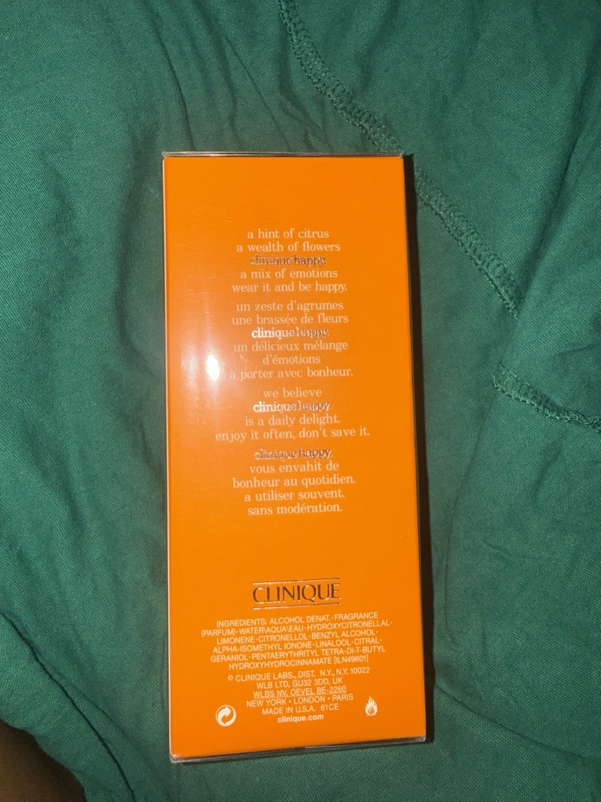 Clinique Happy Perfume Spray 3.4 oz 100 ml New In Box Women’s Fragrance