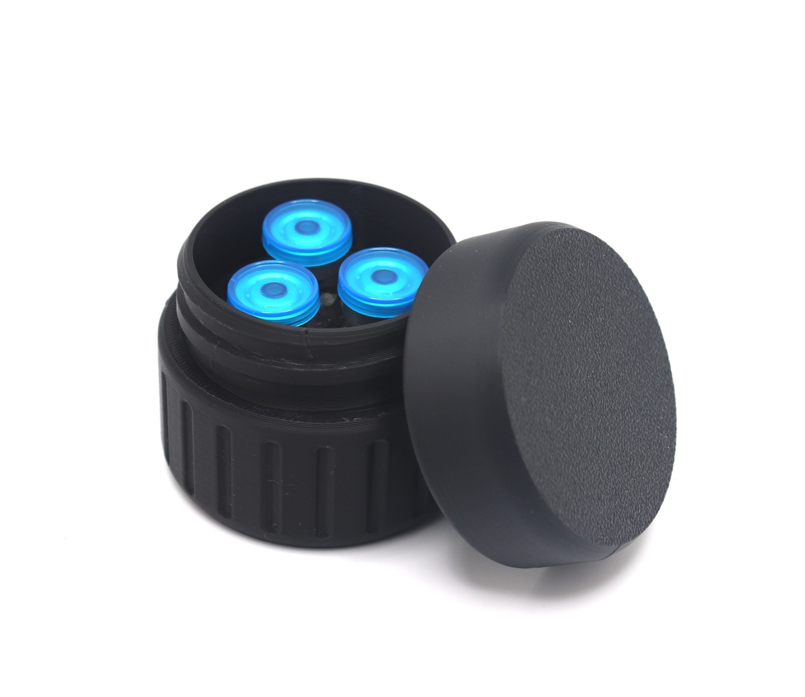 3ml 3 Vial Round Peptide Case ~ BLACK ~ FREE US SHIPPING