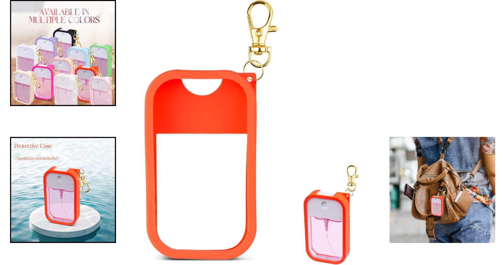 Flexible Silicone Case for Touchland Sanitizer – Enhanced Protection in Orange