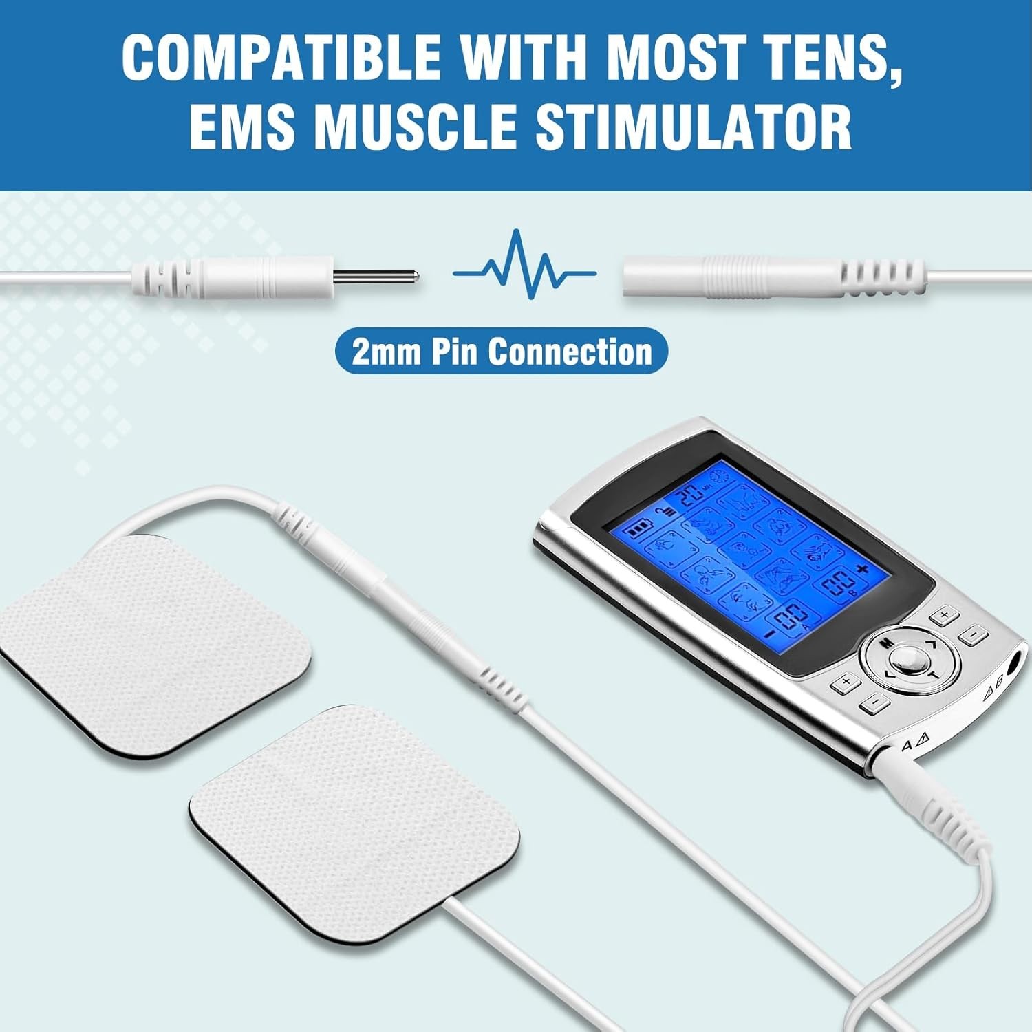 Reusable 40PCS TENS Pads with Superior Adhesion – 2″x2″ for Electrotherapy