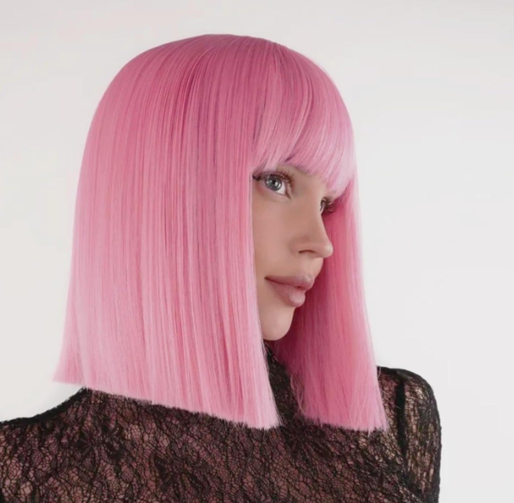 Women Short Straight Bob Wigs Heat Resistant Cosplay Party Halloween Wig 12 Inch