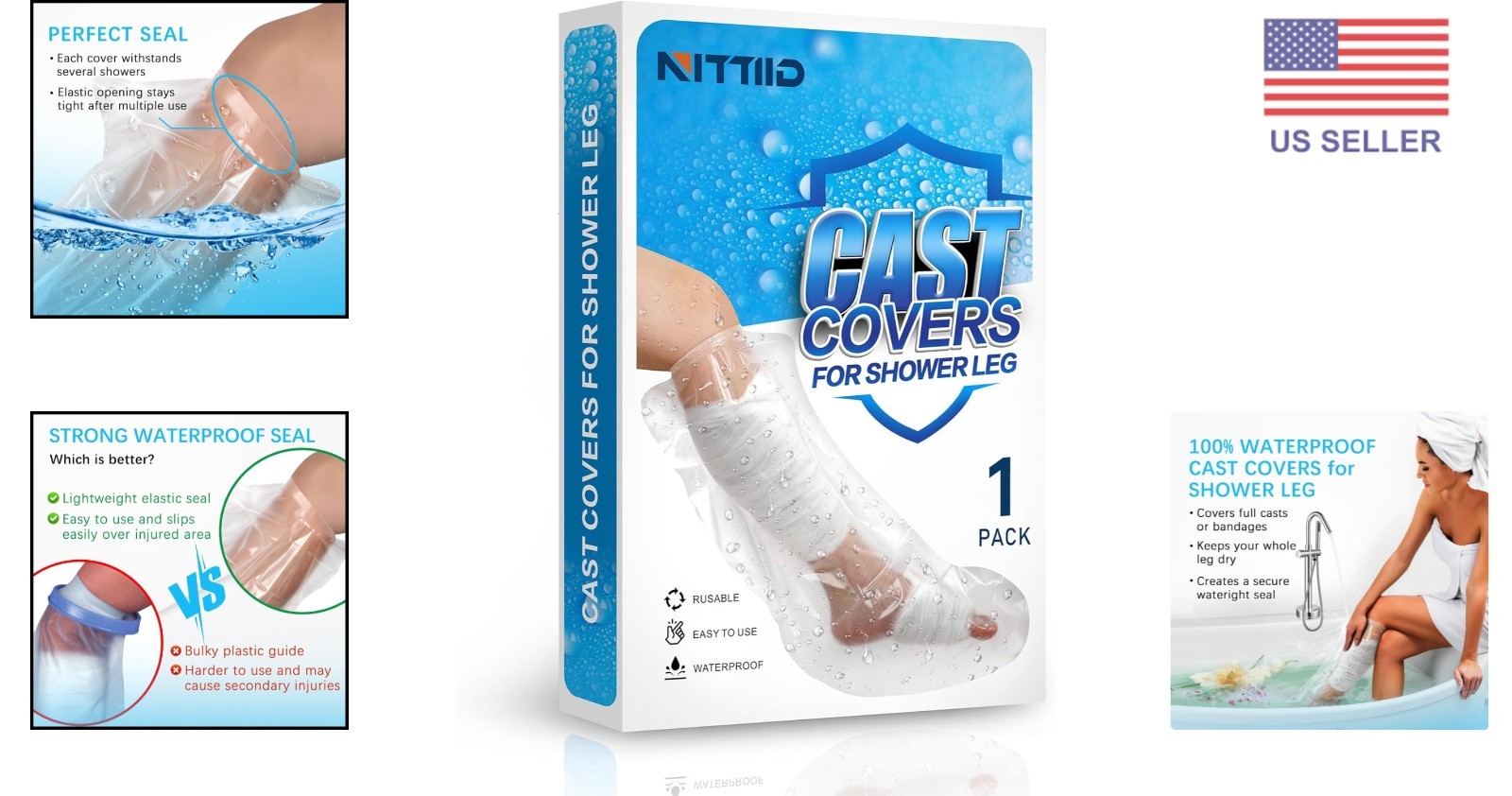 Waterproof Leg Cast Cover for Easy Showering – Non-Painful, Reusable Design