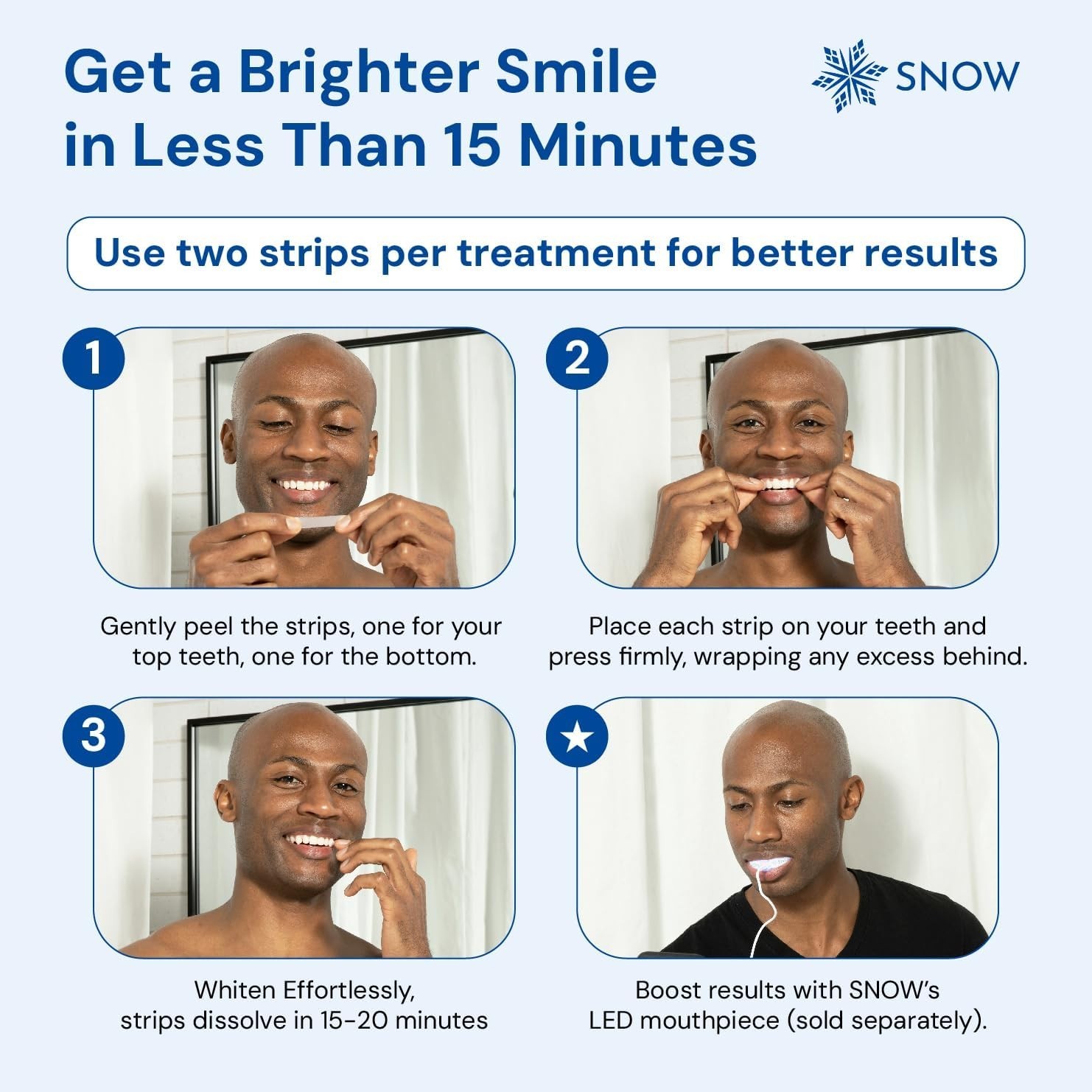 SNOW Diamond Dissolving Teeth Whitening Strips – Gentle & Enamel Safe White