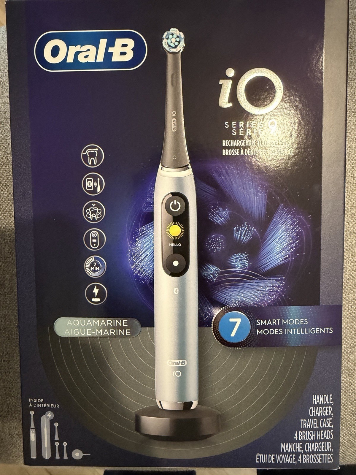 Oral-B iO Series 9 Rechargeable Electric Toothbrush, Aquamarine