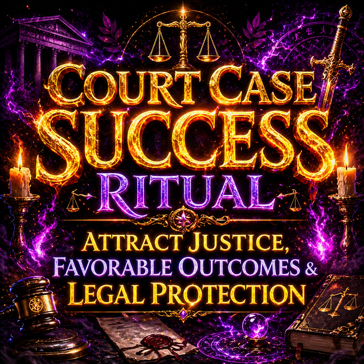 🕯️✨ Court Case Success Ritual – Attract Justice, Favorable Outcomes & Legal Pro