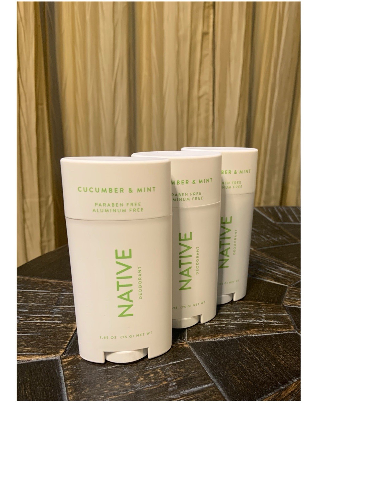 3x Native Deodorant Cucumber & Mint Scent Paraben & Aluminum Free (2.65oz) NEW