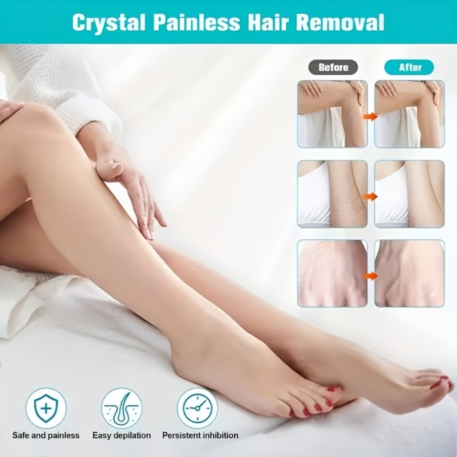 1Pc Painless Reusable Waterproof Hair Remover For Men Women For Smooth Back