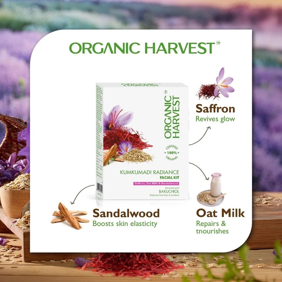 Organic Harvest Kumkumadi Radiance Facial Kit With Saffron, Sandalwood 40g