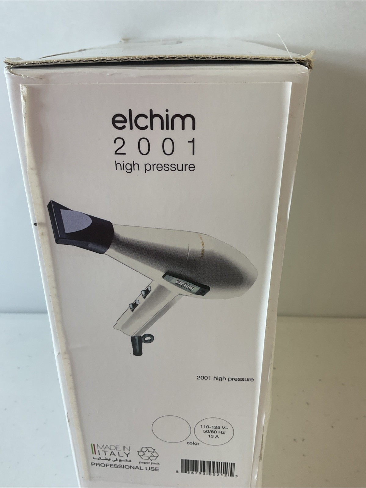 Elchim 2001 high pressure Professional Salon Hair Dryer WHITE Italy Pro 1875W