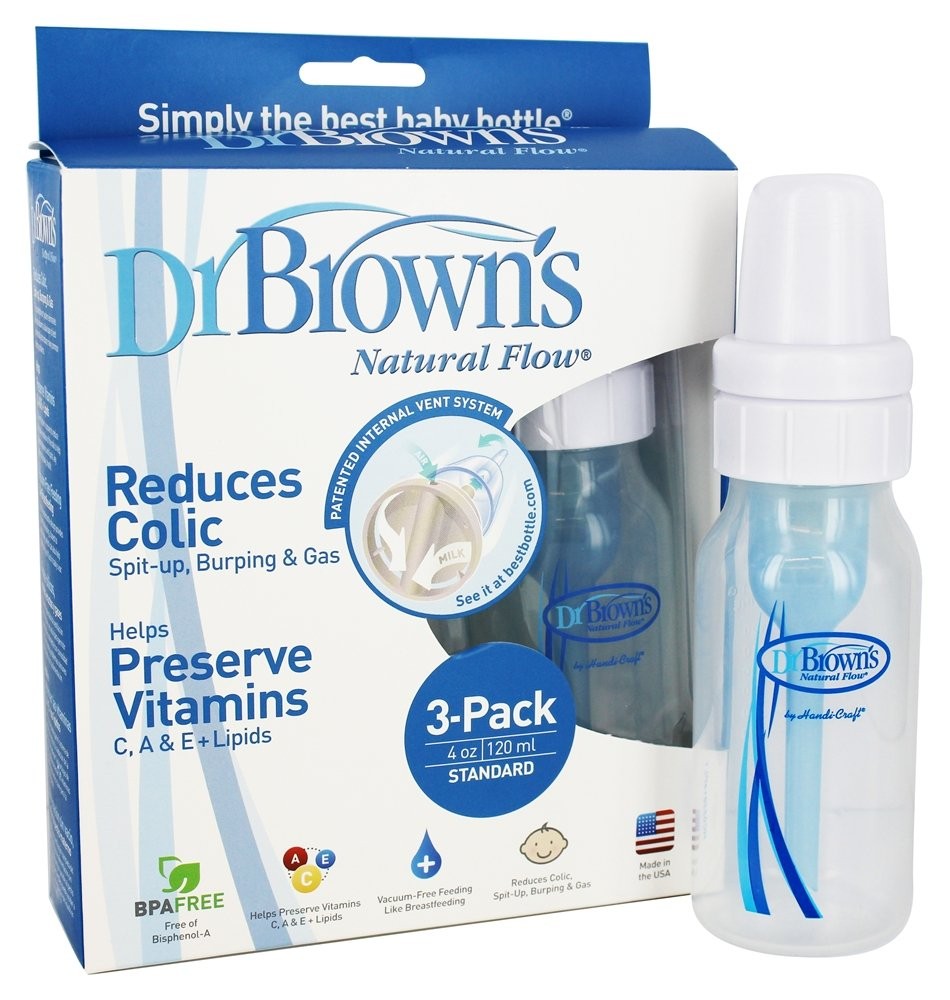 Dr. Brown’S Dr. Browns Natural Flow Standard Polypropylene Bottle 4 Oz – 3 Pack