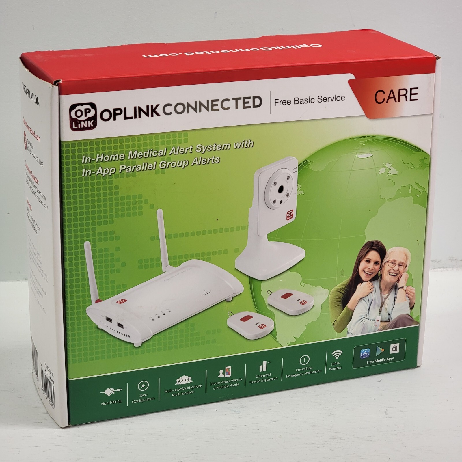 Oplink Connected Care In-Home Medical Alert System Video Camera 2 Mobile Button