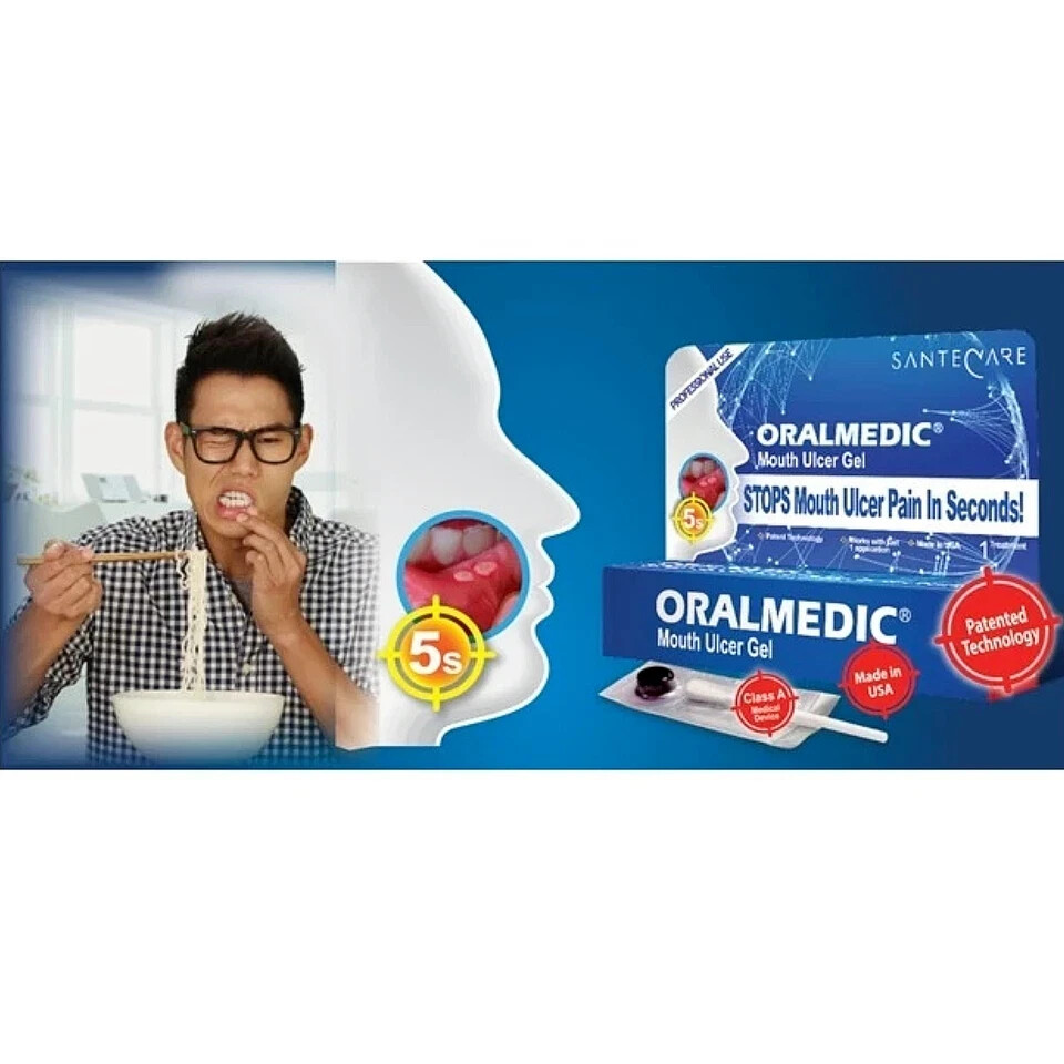 (Pack of 10) Oralmedic Mouth Ulcer Gel 1 Treatment Fast Pain Relief Made in USA