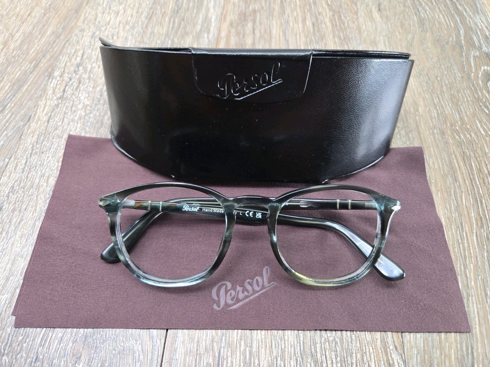 Persol Eyeglasses Frames Only 3143-V 1051 49[]21 145 Blue Hand Made in Italy