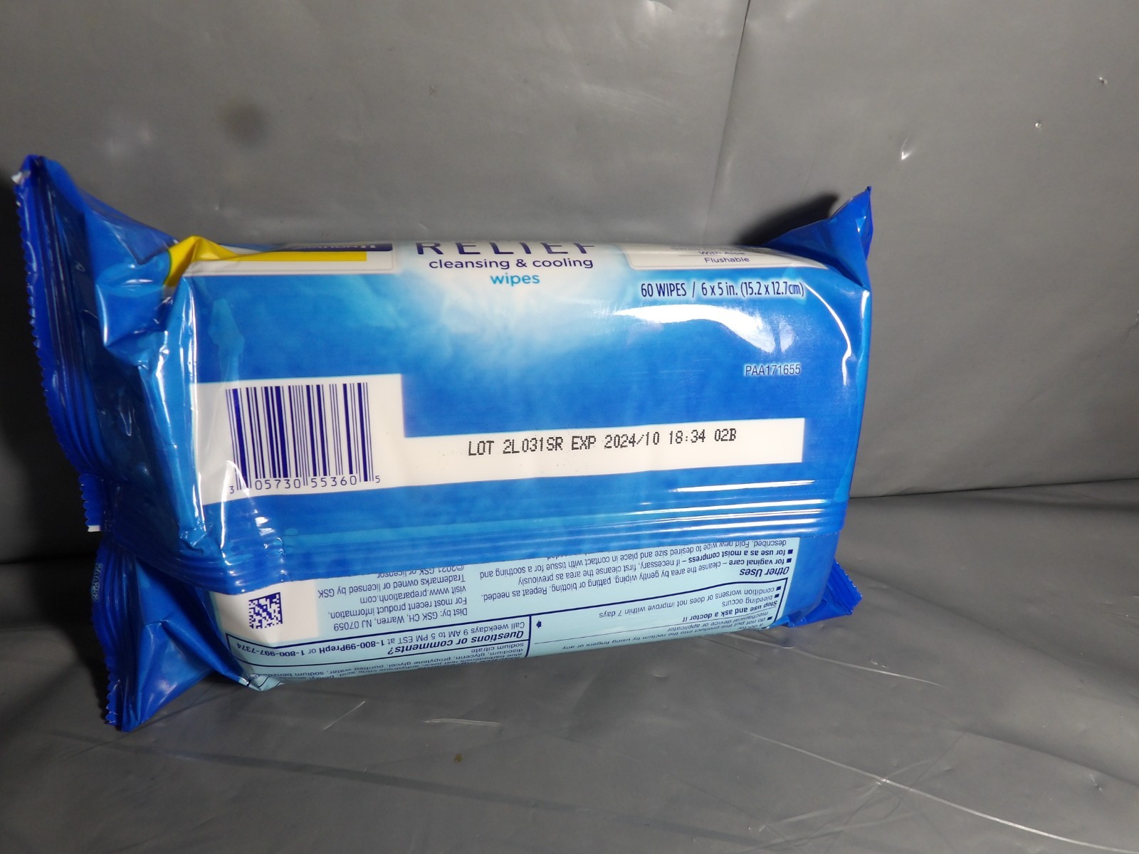 Preparation H Soothing Relief Cleansing & Cooling Wipes 60 Wipes 10/2024