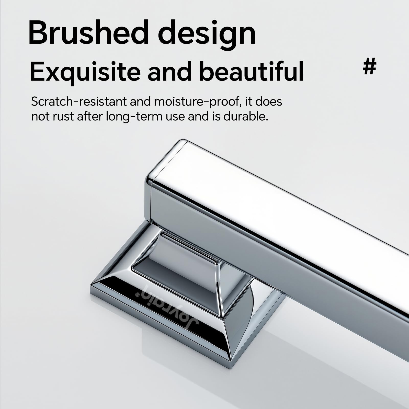 Joyrain Stainless Steel Square Grab Bar – Ada Compliant 500Lb Weight Limit