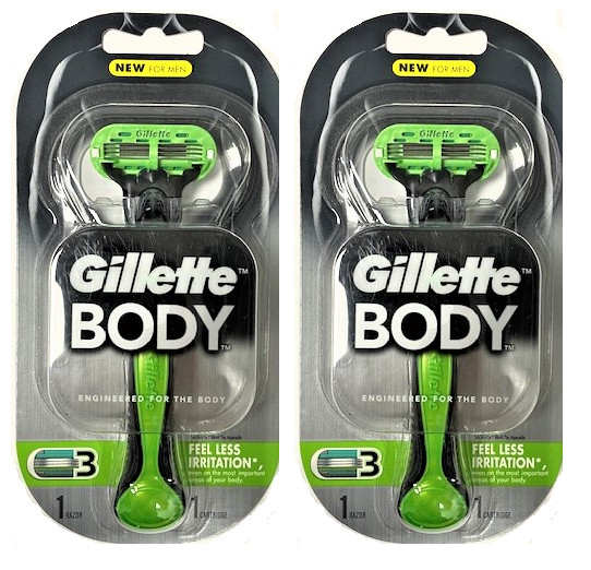 Gillette Body Razor for Men – 3 Blades – Fits Fusion, Proglide, Venus (2 Pack)