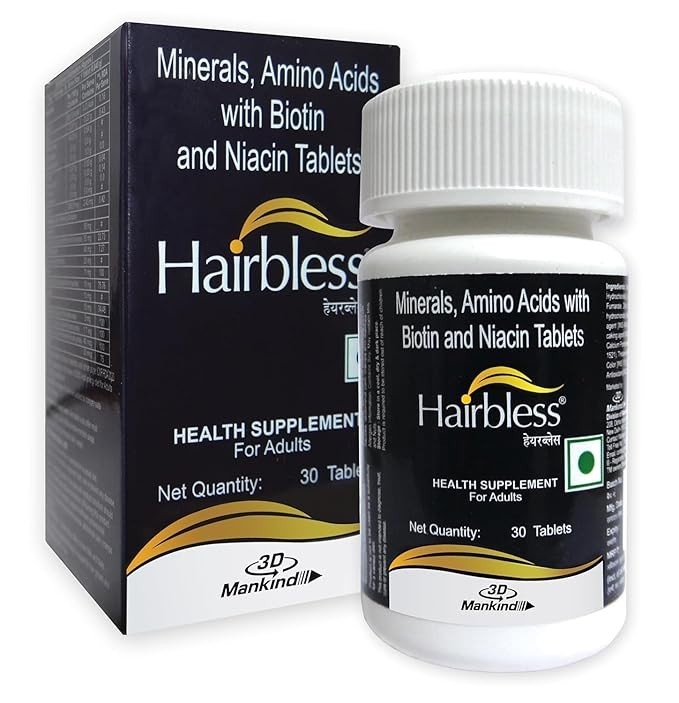 2 X Mankind Pharma Hairbless 30 Table for hair growth SF/