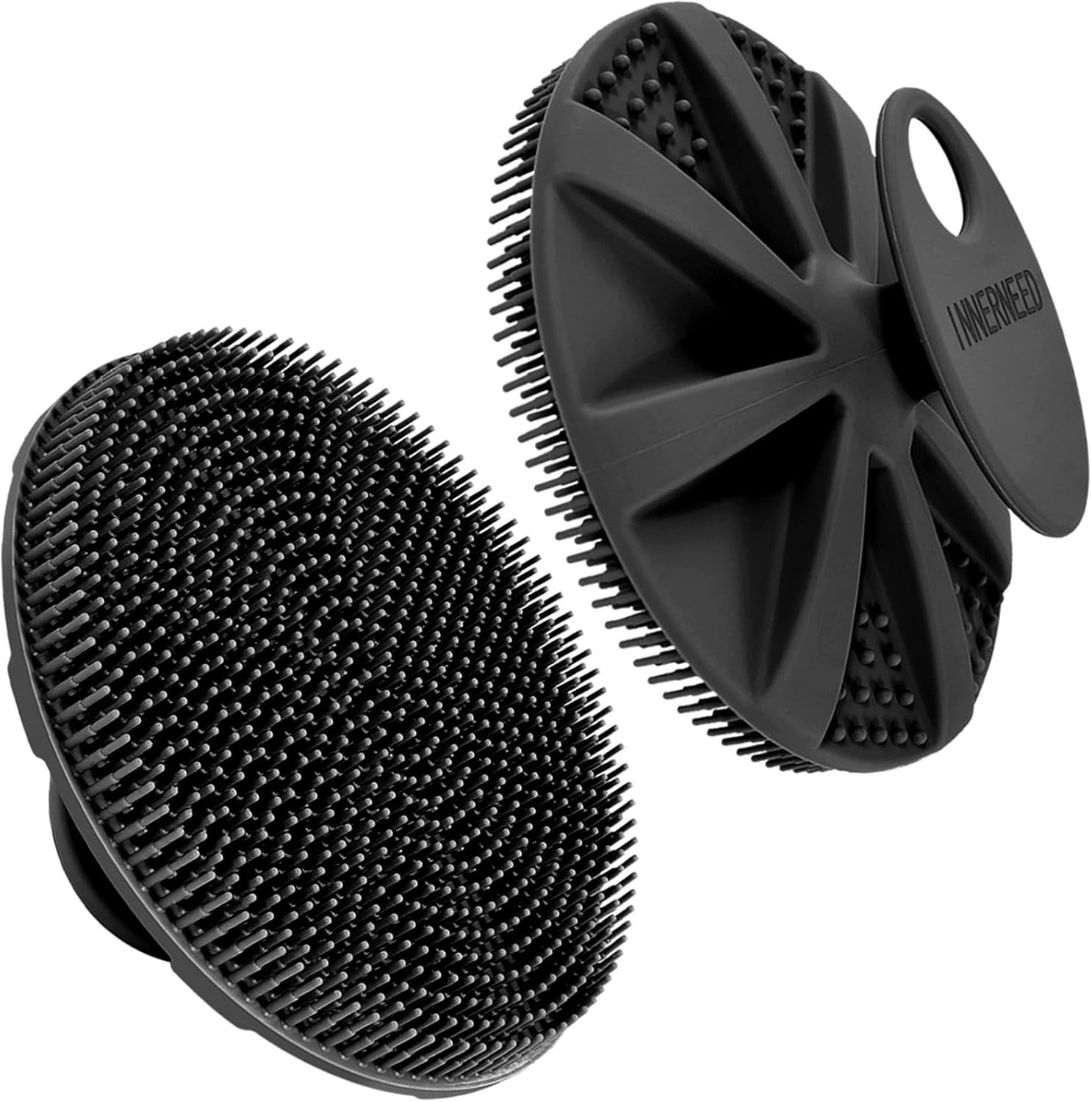 INNERNEED Food-Grade Soft Silicone Body Scrubber Shower Brush Handheld Cleansing