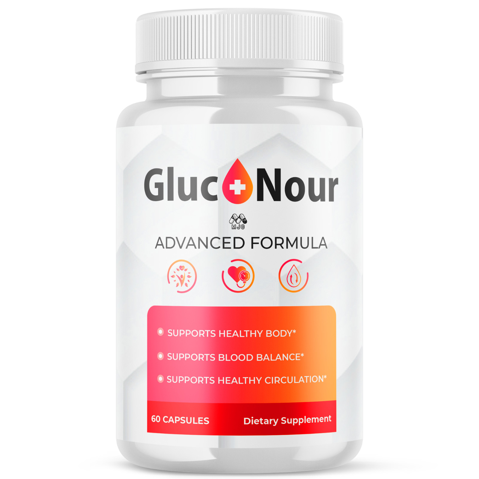 (1 Pack) Gluco Nour Advanced Support Blood Supplement GlucoNour 60 Capsules