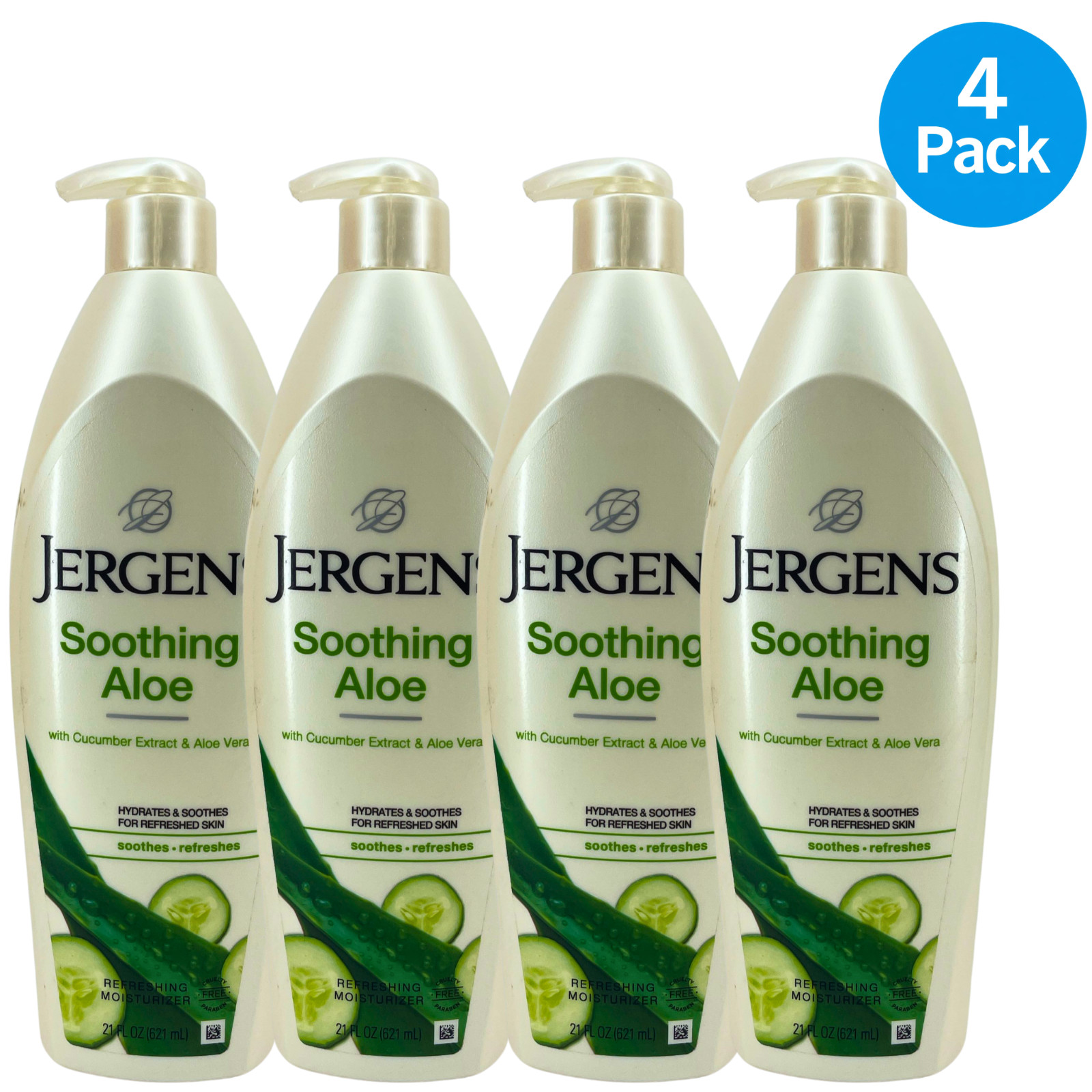 Jergens Soothing Aloe Refreshing Body Lotion 21 oz 4 Pack New