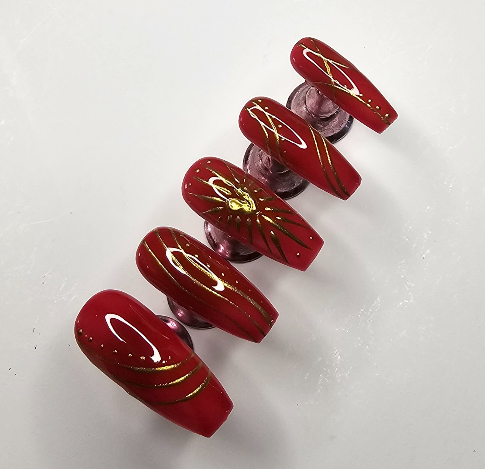 Press-On Nail Set #88: Gilded Linework