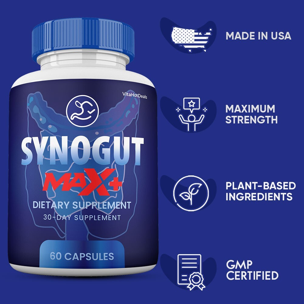 Synogut Max + Capsules, Higher Strength Pills for Gut Health (5 Pack)