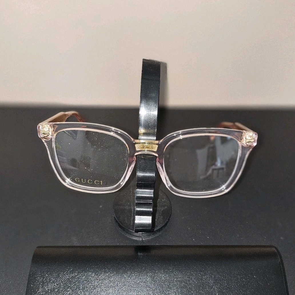 Gucci Women’s Pink Solid Plastic Cat Eye Full Rim Designer Eyeglass Frames