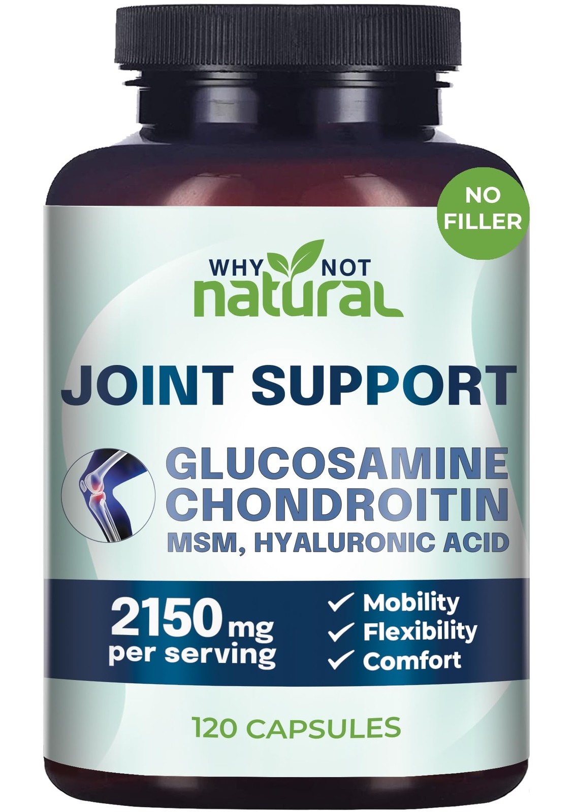 Why Not Natural Glucosamine Chondroitin MSM Joint Support Knee Health