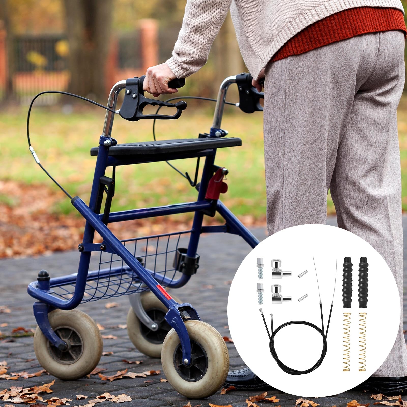 Wheelchair Brake Cable 41in 2 Pack Rollator Replacement