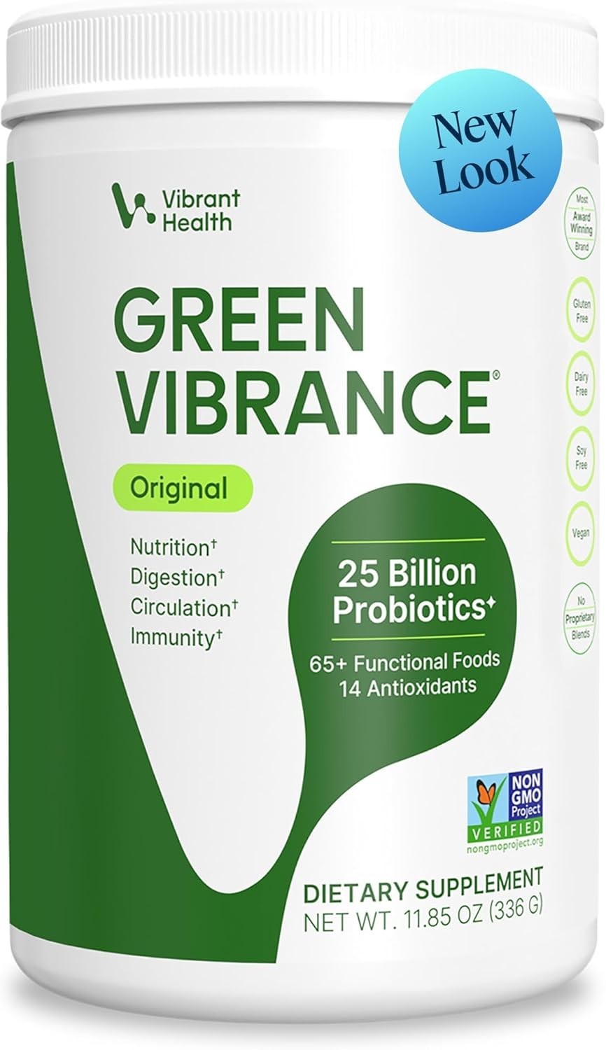 Green Vibrance Superfood Powder 30 Servings 25 Billion Probiotics Vibrant Health