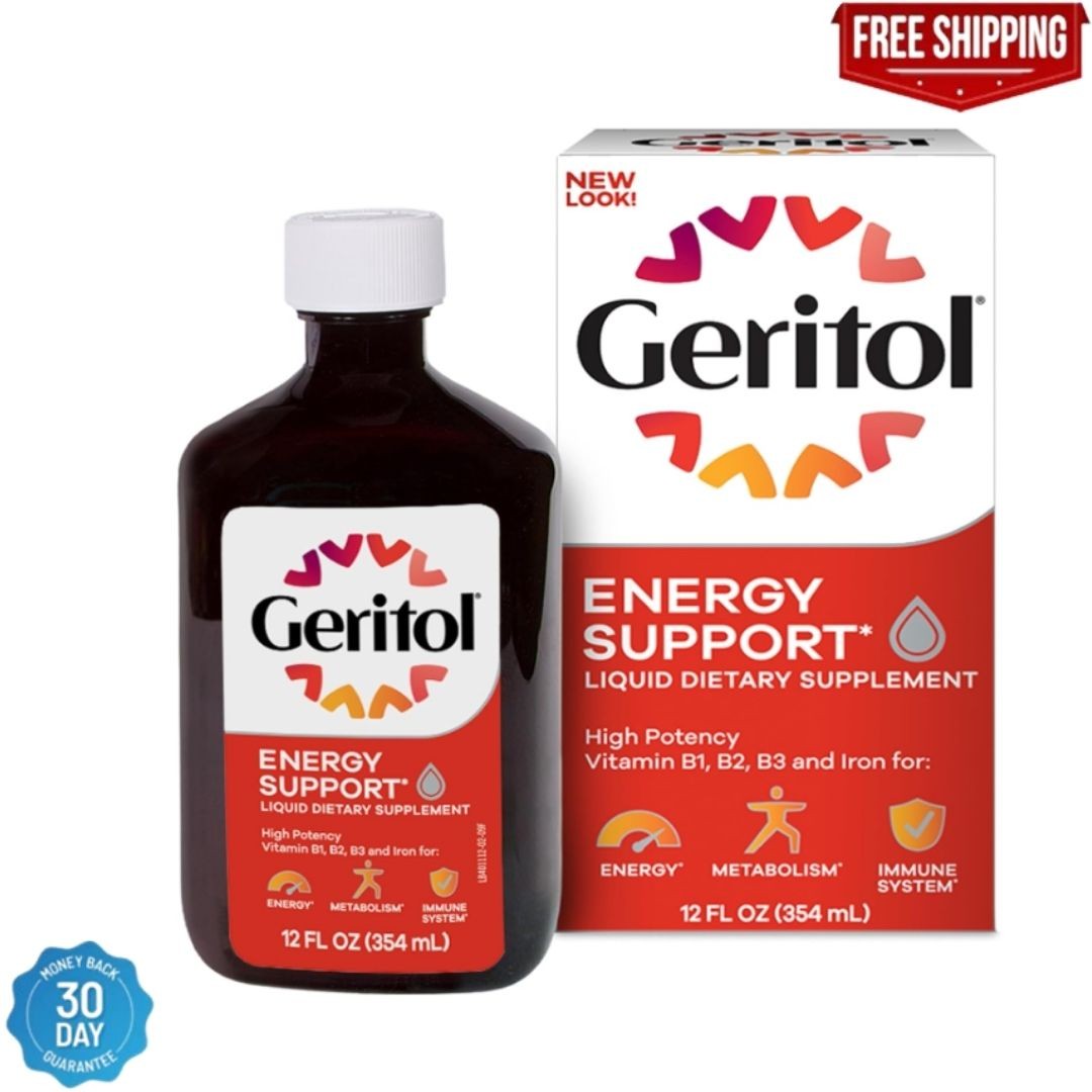 Geritol Liquid Multivitamin and Iron Supplement for Energy Support 12 Fl Oz