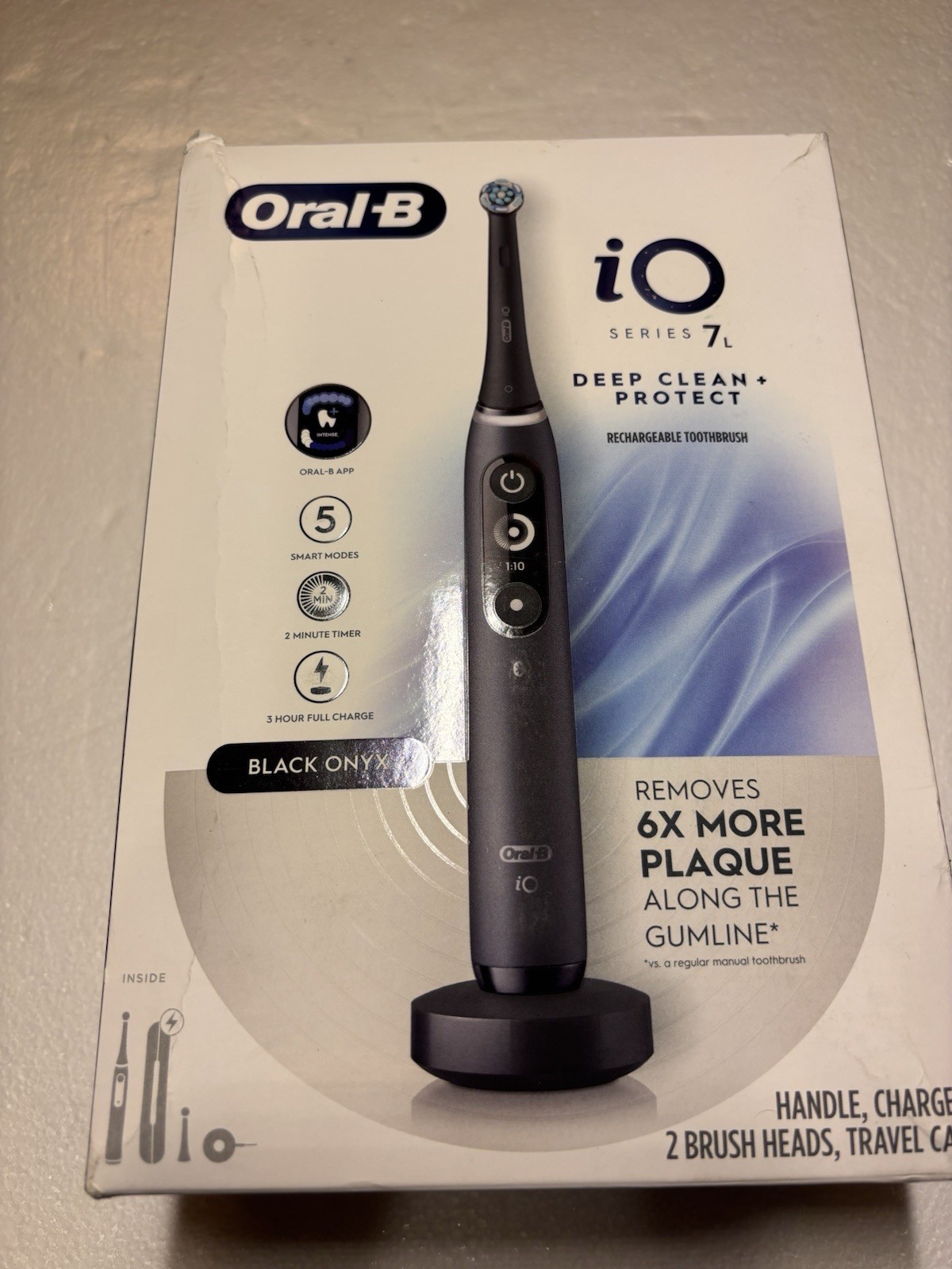 SEALED Oral-B iO Series 7L Electric Toothbrush – 2 Brush Heads – Black Onyx NEW