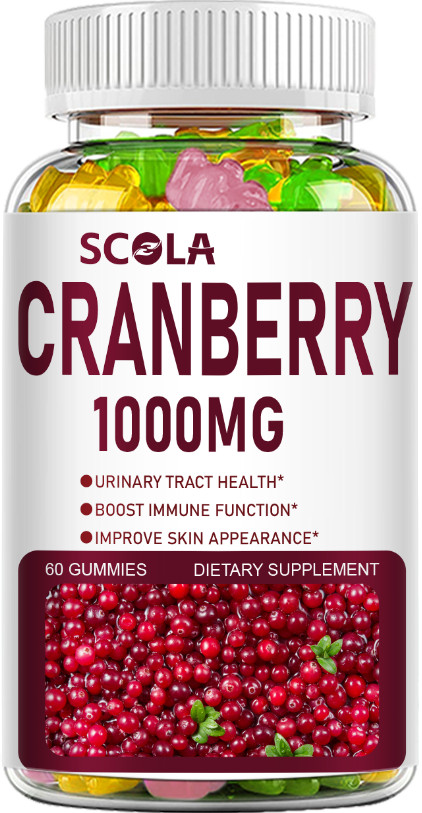 Cranberry Gummies, Urinary Tract Support, 1000 Mg, Cran-Raspberry Flavor, 60 Ct