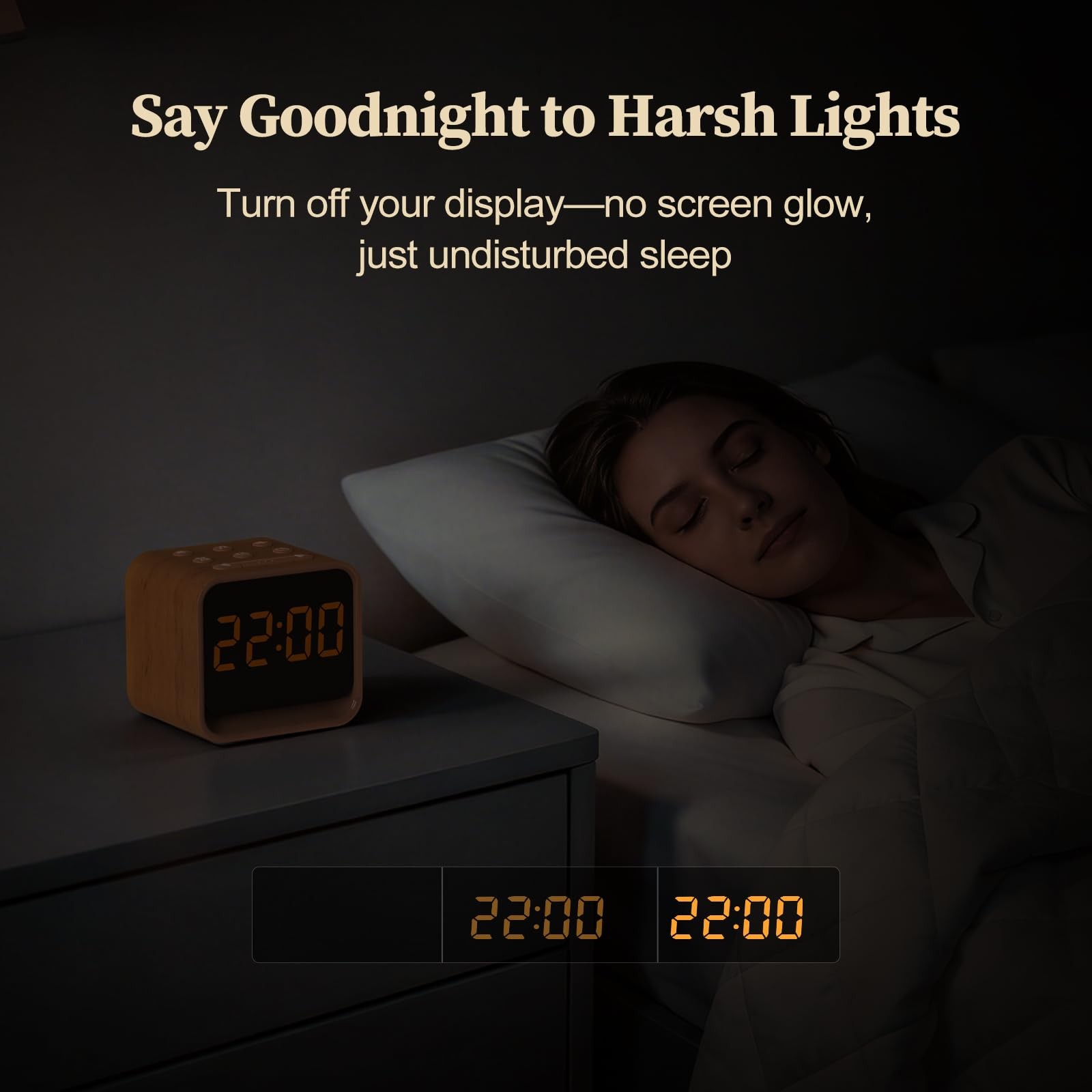 Wooden Sound Machine Alarm Clock for Bedrooms – Gentle Wake-Up with Birdsong,…