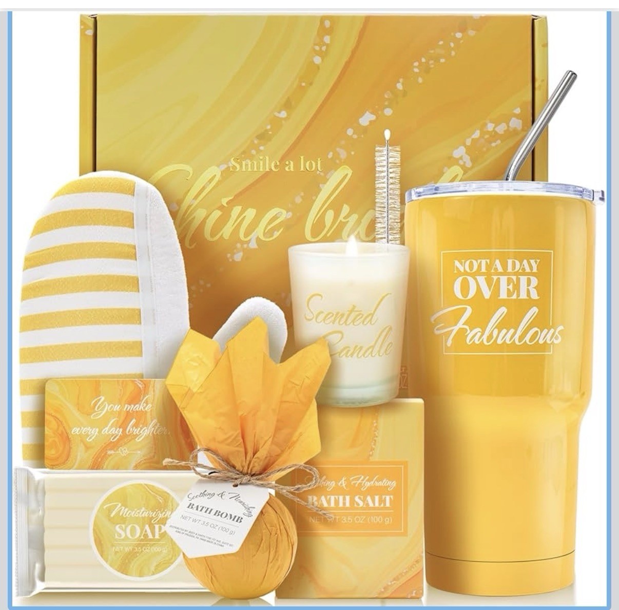 Yellow Self-Care Bath Gift Set
